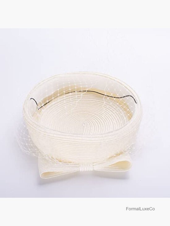 1920s Vintage Fascinator Pillbox Beret Cocktail Wedding Hat with Veil main image 5